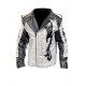 Men’s Black & White Genuine Leather Fringe Jacket