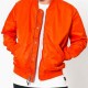 Men’s Bomber Panelled Orange Satin Jacket Men’s Bomber Panelled Orange Satin Jacket