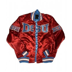 Men’s Burgundy Delaware State University Satin Jacket 