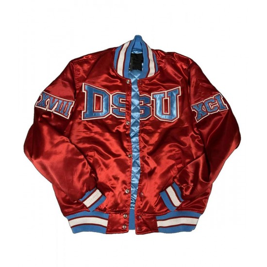 Men’s Burgundy Delaware State University Satin Jacket Men’s Burgundy Delaware State University Satin Jacket