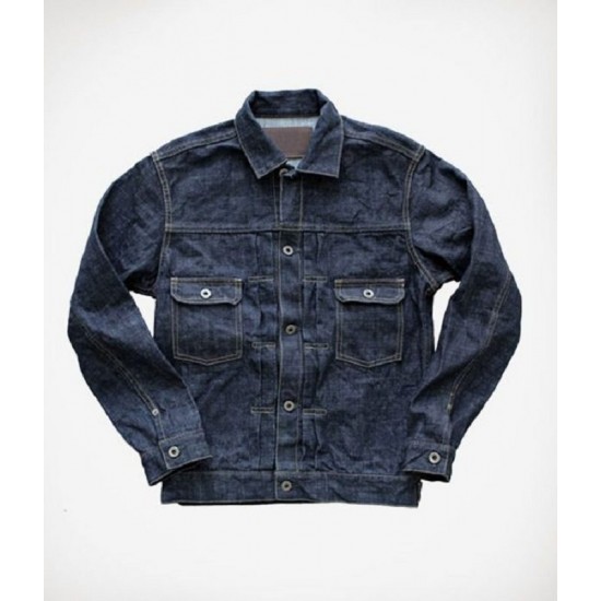 Men’s Buttoned Japanese Blue Jean Jacket Men’s Buttoned Japanese Blue Jean Jacket