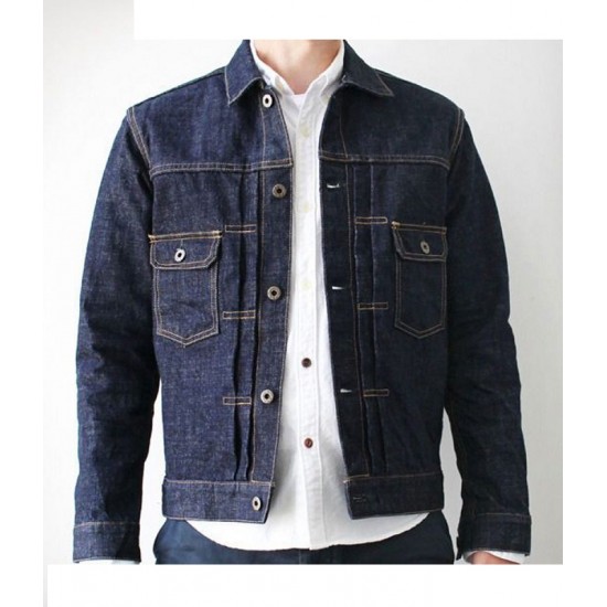 Men’s Buttoned Japanese Blue Jean Jacket Men’s Buttoned Japanese Blue Jean Jacket