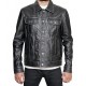 Men’s Classic Black Leather Trucker Jacket