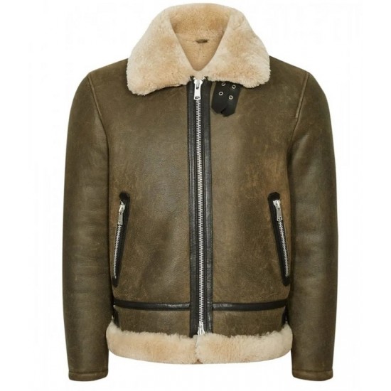 Men’s Hardy A21 Flight Aviator Brown Shearling Leather Jacket Men’s Hardy A21 Flight Aviator Brown Shearling Leather Jacket