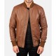 Men’s MA-1 Flight Brown Leather Bomber Jacket Men’s MA-1 Flight Brown Leather Bomber Jacket