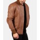 Men’s MA-1 Flight Brown Leather Bomber Jacket Men’s MA-1 Flight Brown Leather Bomber Jacket