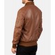Men’s MA-1 Flight Brown Leather Bomber Jacket Men’s MA-1 Flight Brown Leather Bomber Jacket