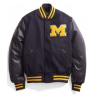 Men’s Michigan Letterman Black Jacket