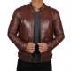 Men’s Motorcycle Leather Brown Padded Shoulder Jacket Men’s Motorcycle Leather Brown Padded Shoulder Jacket