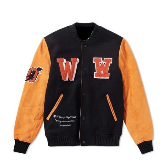 Men’s Off-White Eagle Temp Wool Varsity Jacket Men’s Off-White Eagle Temp Wool Varsity Jacket
