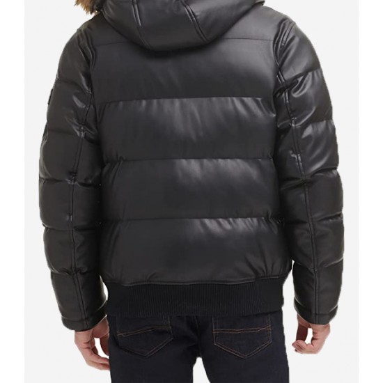 Men’s Quilted Arctic Cloth Bomber Jacket with Removable Hood Men’s Quilted Arctic Cloth Bomber Jacket with Removable Hood