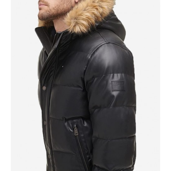 Men’s Quilted Arctic Cloth Bomber Jacket with Removable Hood Men’s Quilted Arctic Cloth Bomber Jacket with Removable Hood