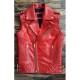 Men’s Red Cowhide Leather Biker Vest Men’s Red Cowhide Leather Biker Vest