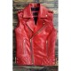 Men’s Red Cowhide Leather Sleeves Less Biker Style Vest Men’s Red Cowhide Leather Sleeves Less Biker Style Vest