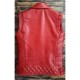 Men’s Red Cowhide Leather Sleeves Less Biker Style Vest Men’s Red Cowhide Leather Sleeves Less Biker Style Vest