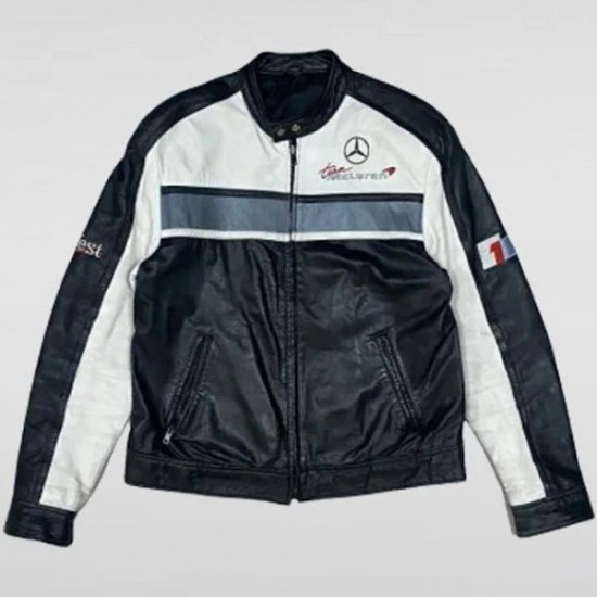 Mercedes Benz West Race F1 Rare Cowhide Leather Jacket