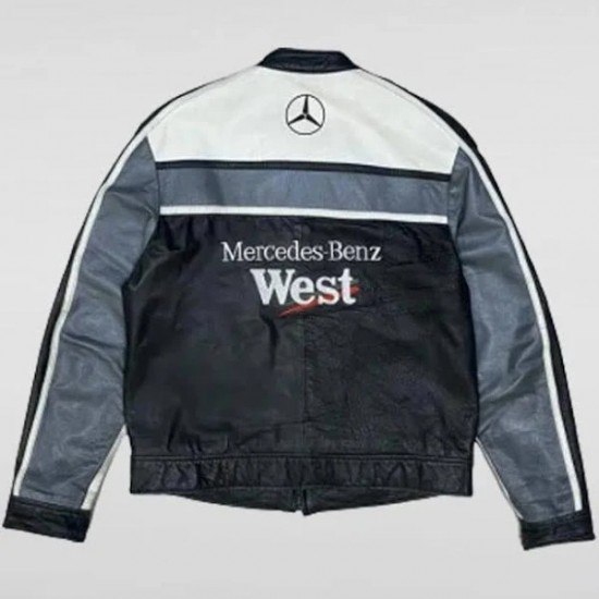 Mercedes Benz West Race F1 Rare Cowhide Leather Jacket