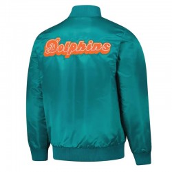 Miami Dolphins Aqua Varsity Satin Jacket