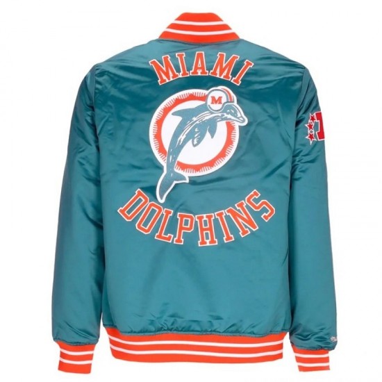 Miami Dolphins Heavyweight Satin Jacket Miami Dolphins Heavyweight Satin Jacket
