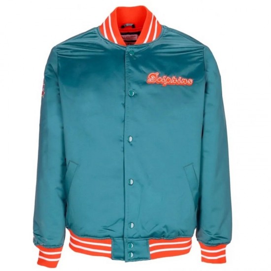 Miami Dolphins Heavyweight Satin Jacket Miami Dolphins Heavyweight Satin Jacket