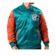 Miami Dolphins Locker Room Throwback Satin Varsity Jacket Miami Dolphins Locker Room Throwback Satin Varsity Jacket