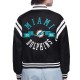 Miami Dolphins Printed Logo Varsity Satin Jacket Miami Dolphins Printed Logo Varsity Satin Jacket