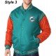Miami Dolphins Teal Green Satin Bomber Jacket