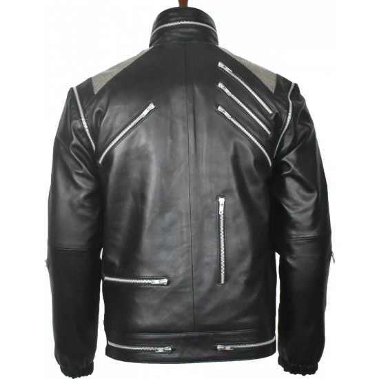 Michael Jackson 'Beat It' Black Real Leather Jacket Michael Jackson 'Beat It' Black Real Leather Jacket