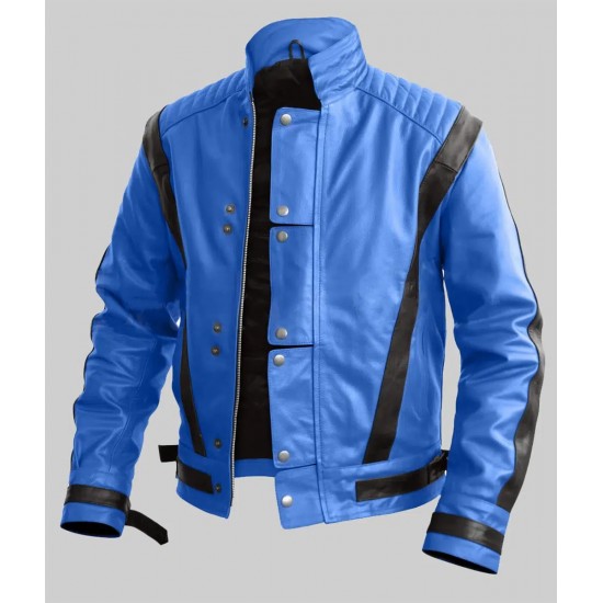 Michael Jackson Thriller Blue Leather Jacket Michael Jackson Thriller Blue Leather Jacket