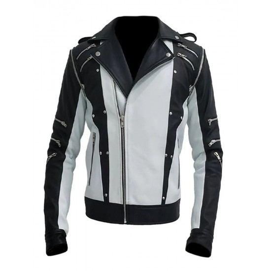 Michael Jackson MJ Thriller Pepsi Black & White Leather Jacket Michael Jackson MJ Thriller Pepsi Black & White Leather Jacket