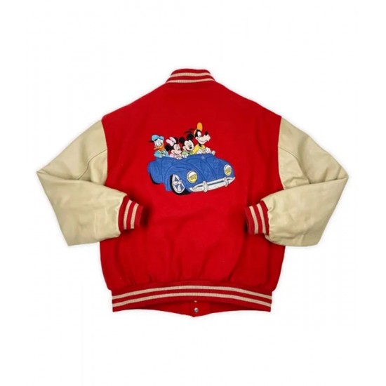 Mickey Mouse Red Varsity Wool/Leather Jacket