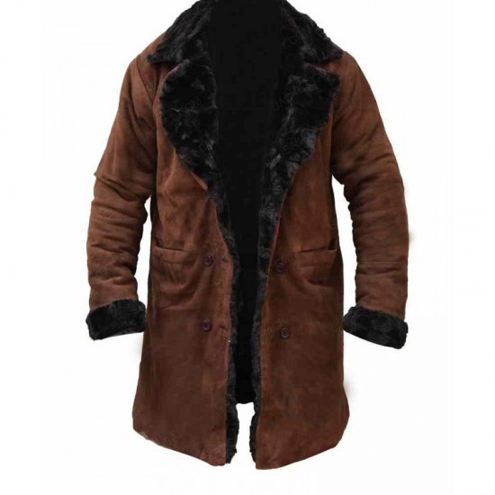 Mickey O'Neil Brad Pitt Snatch Brown Suede Shearling Coat Mickey O'Neil Brad Pitt Snatch Brown Suede Shearling Coat