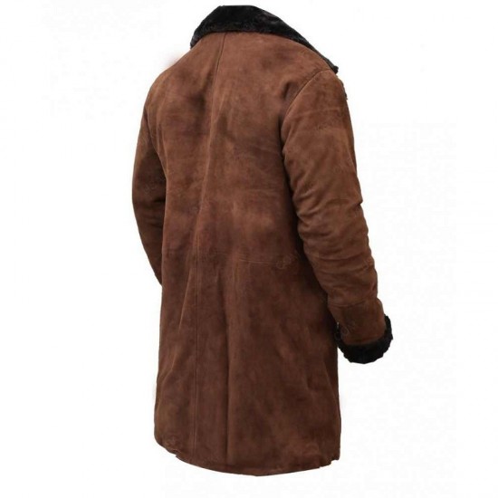 Mickey O'Neil Brad Pitt Snatch Brown Suede Shearling Coat Mickey O'Neil Brad Pitt Snatch Brown Suede Shearling Coat