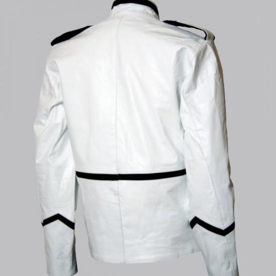 Military Style Men White Motorcycle Jacket Military Style Men White Motorcycle Jacket