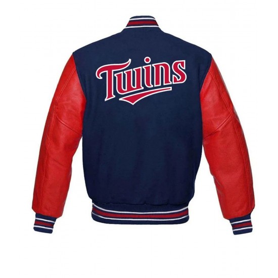 Minnesota Twins MLB Red and Blue Letterman Jacket Minnesota Twins MLB Red and Blue Letterman Jacket