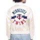 Minnesota Twins Printed Logo Varsity Satin Jacket Minnesota Twins Printed Logo Varsity Satin Jacket