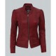 Montana Women's Biker Maroon Leather Jacket Montana Women's Biker Maroon Leather Jacket
