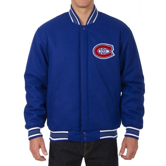 Montreal Canadiens Bomber Royal Blue Wool Jacket Montreal Canadiens Bomber Royal Blue Wool Jacket