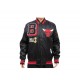 NBA Chicago Bulls Mash Up Logo Satin Men's Jacket NBA Chicago Bulls Mash Up Logo Satin Men's Jacket