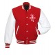 NBA Houston Rockets Letterman Red and White Jacket NBA Houston Rockets Letterman Red and White Jacket