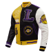 NBA Los Angeles Lakers Biker Varsity Jacket NBA Los Angeles Lakers Biker Varsity Jacket