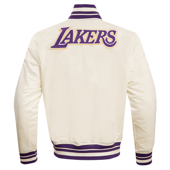 NBA Los Angeles Lakers Retro Classic Satin White Jacket NBA Los Angeles Lakers Retro Classic Satin White Jacket