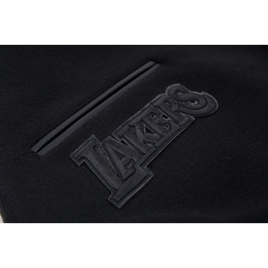 NBA Los Angeles Lakers Triple Black Varsity Jacket NBA Los Angeles Lakers Triple Black Varsity Jacket