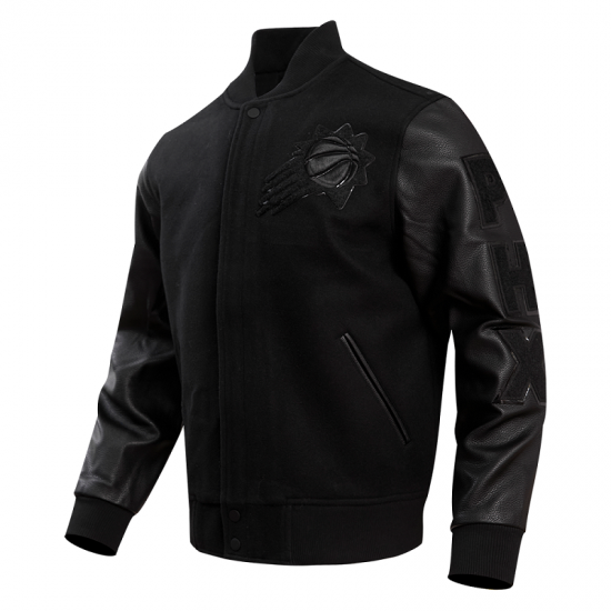 NBA Phoenix Suns Triple Black Varsity Jacket NBA Phoenix Suns Triple Black Varsity Jacket