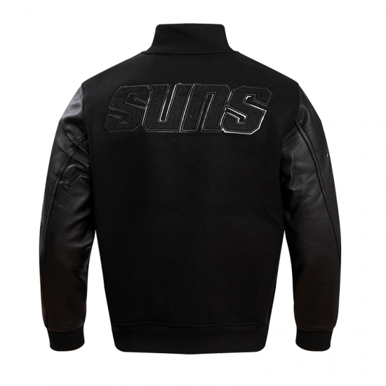 NBA Phoenix Suns Triple Black Varsity Jacket NBA Phoenix Suns Triple Black Varsity Jacket
