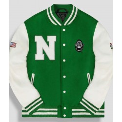 NGHTMR Kamaru Usman Letterman Green and White Jacket