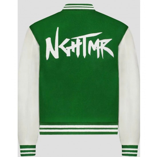 NGHTMR Kamaru Usman Letterman Green and White Jacket NGHTMR Kamaru Usman Letterman Green and White Jacket
