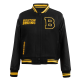 NHL Boston Bruins Retro Classic Womens Black Varsity Jacket NHL Boston Bruins Retro Classic Womens Black Varsity Jacket