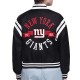 NY Giants Printed Logo Varsity Satin Jacket
