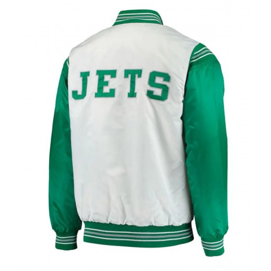 NY Jets Varsity Starter White and Green Jacket NY Jets Varsity Starter White and Green Jacket